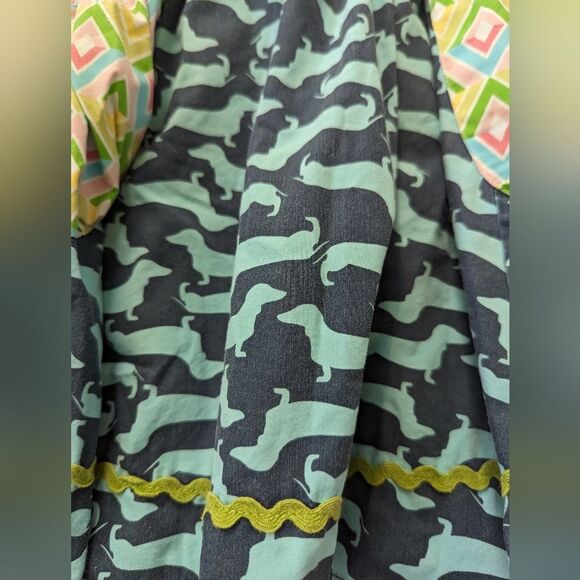 MATILDA JANE It's A Wonderful Parade Dog Days Aqua Circle Skirt Pockets 8y - Picture 3 of 9